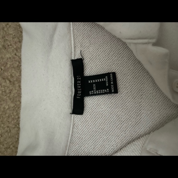 Forever 21 Pink and White cropped Polo - Picture 2 of 2